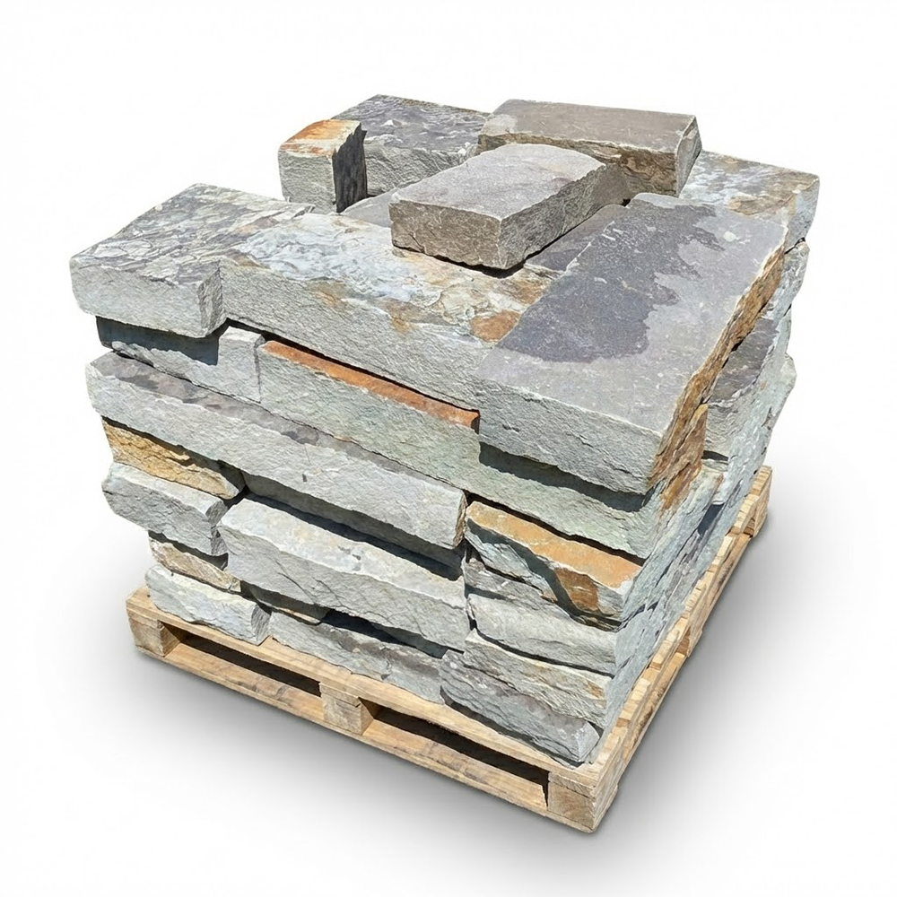 Blue & Brown Chopped Stone - Squares & Rectangles