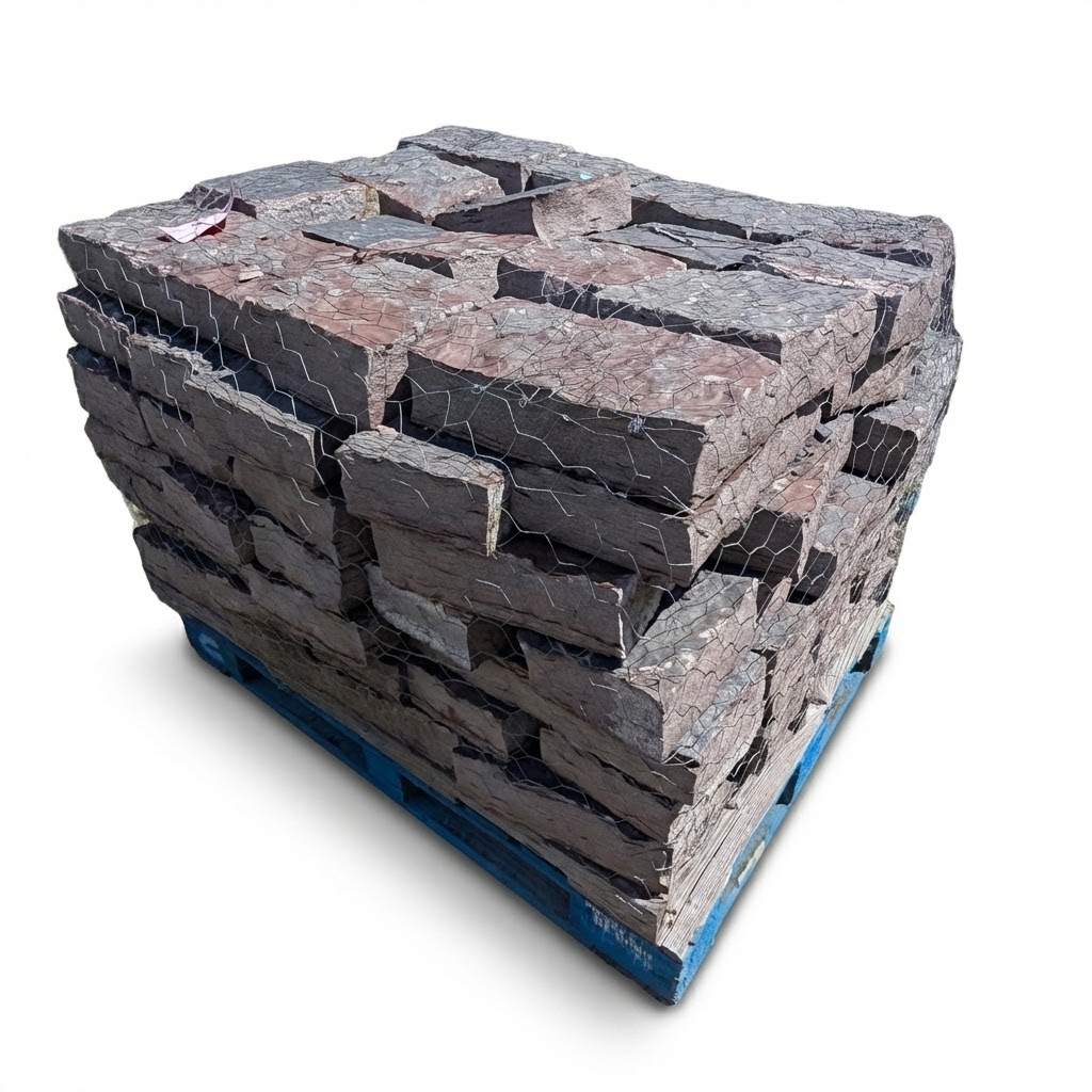 Black & Burgundy Chopped Stone - 18"